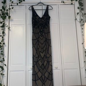 Black Beaded Evening Gown